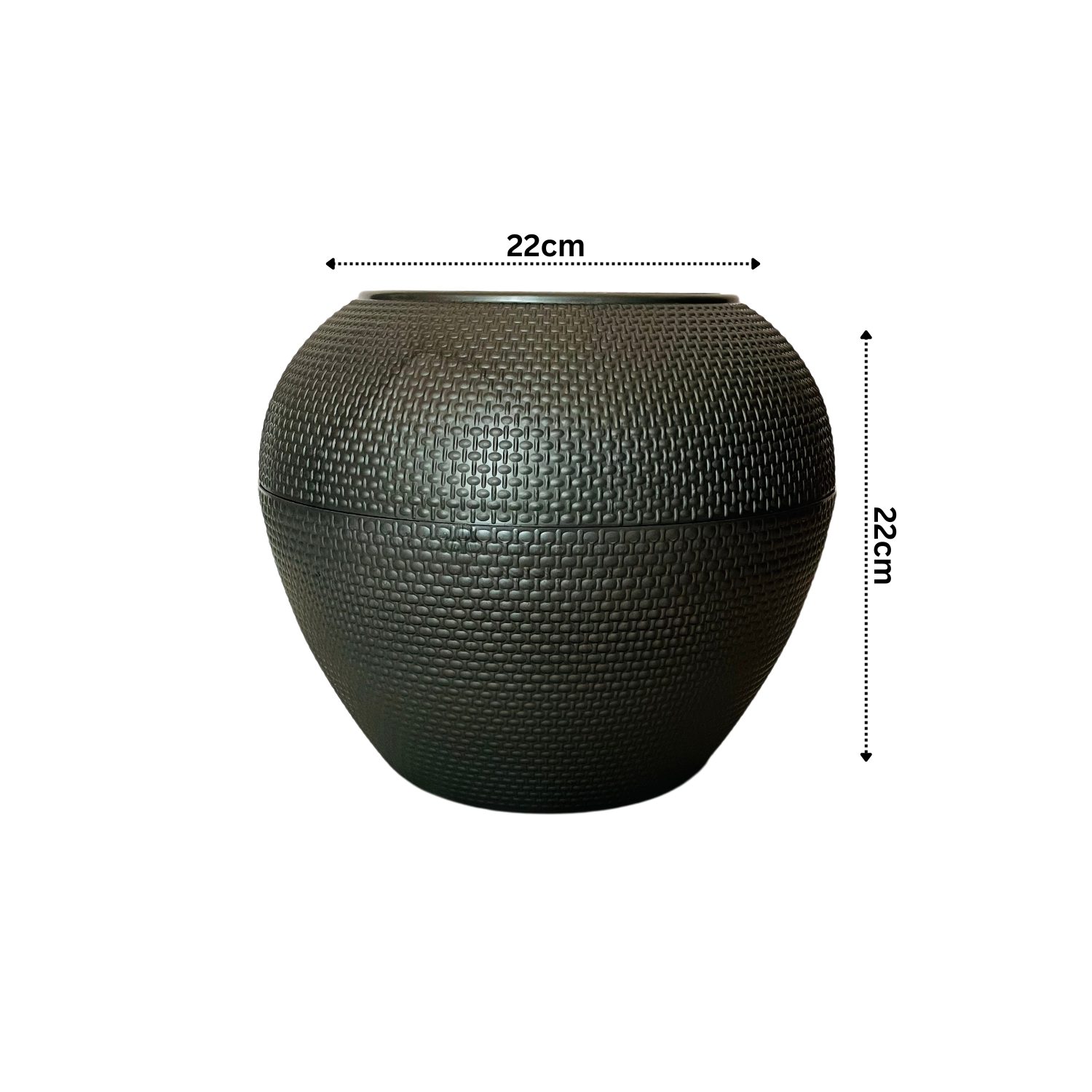 Hug A Plant |Kiwi Round Plastic Pot for Home & Garden (22CM|9INCH,Pack of 1)