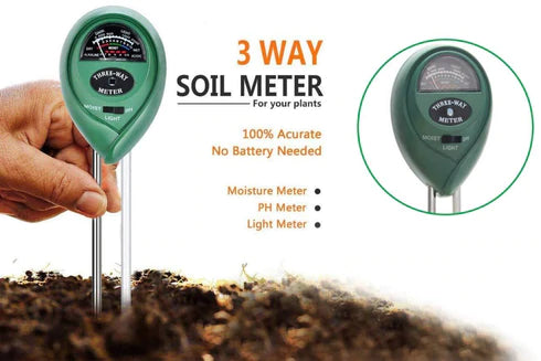 SOIL TESTER 3-IN-1 PLANT MOISTURE SENSOR (GREEN)