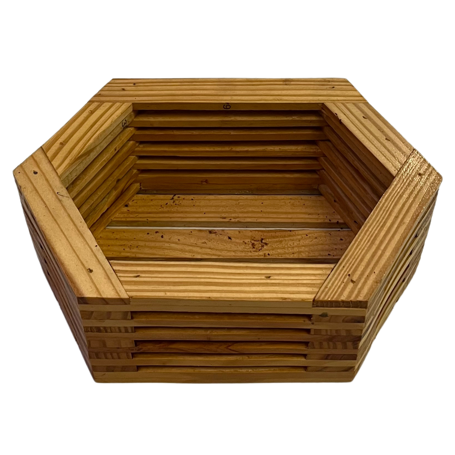 Pentagonal Pot Hug A Plant|Pentagon Pot|Pentagonal Shaped Natural Wooden Pot for Live