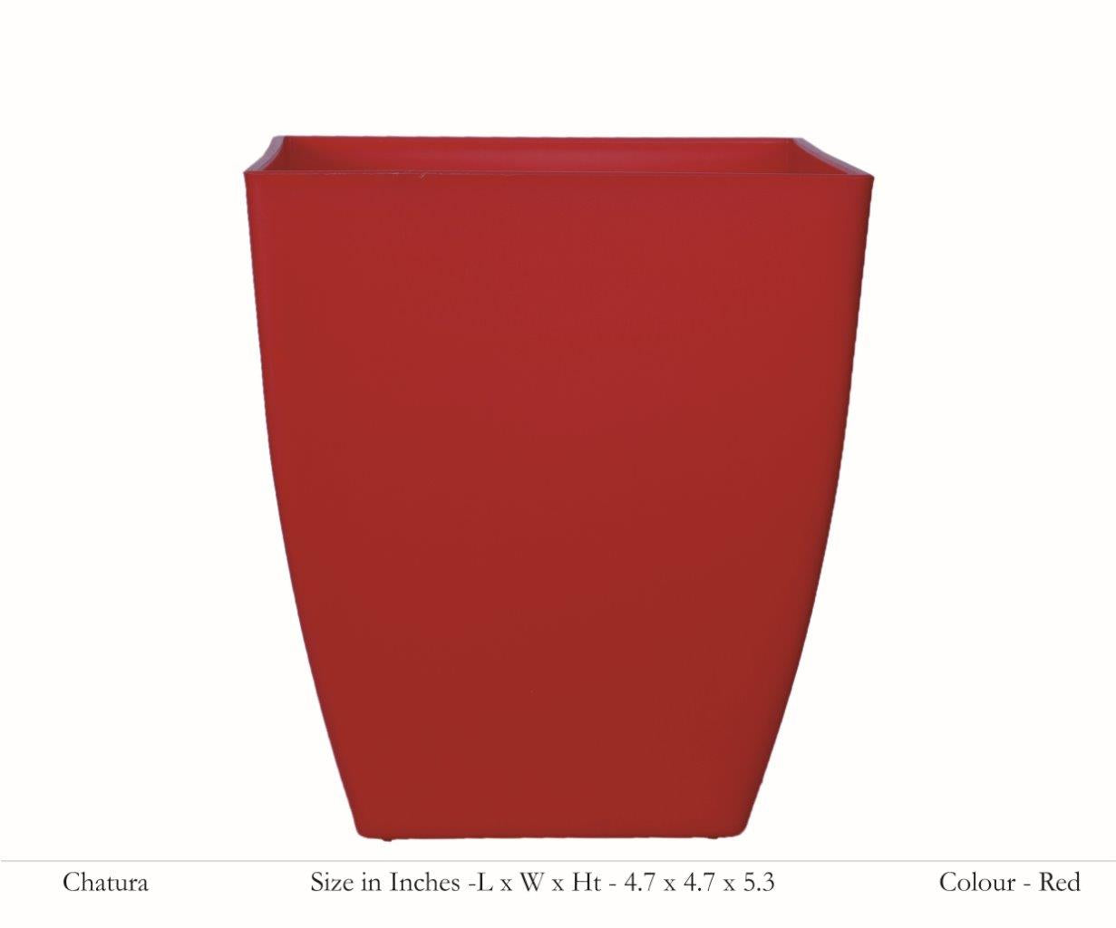 Chatura 12cm Square Plastic Pot (Without Self-Watering Kit)