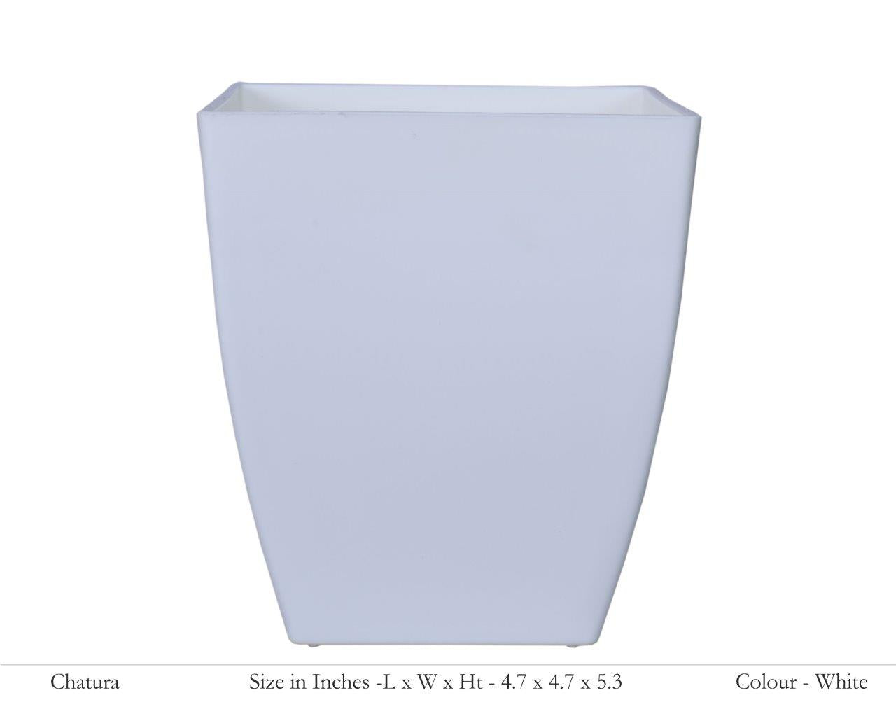 Chatura 12cm Square Plastic Pot (Without Self-Watering Kit)