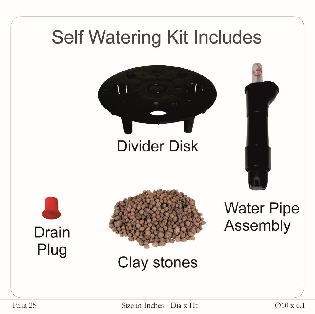 Tuka 25 Hanging Plastic Pot With Self Watering KIt