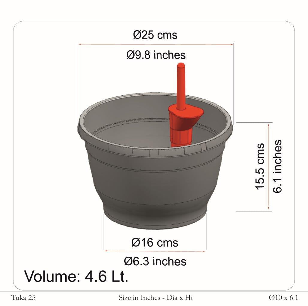 Tuka 25cm Round Hanging Plastic Pot