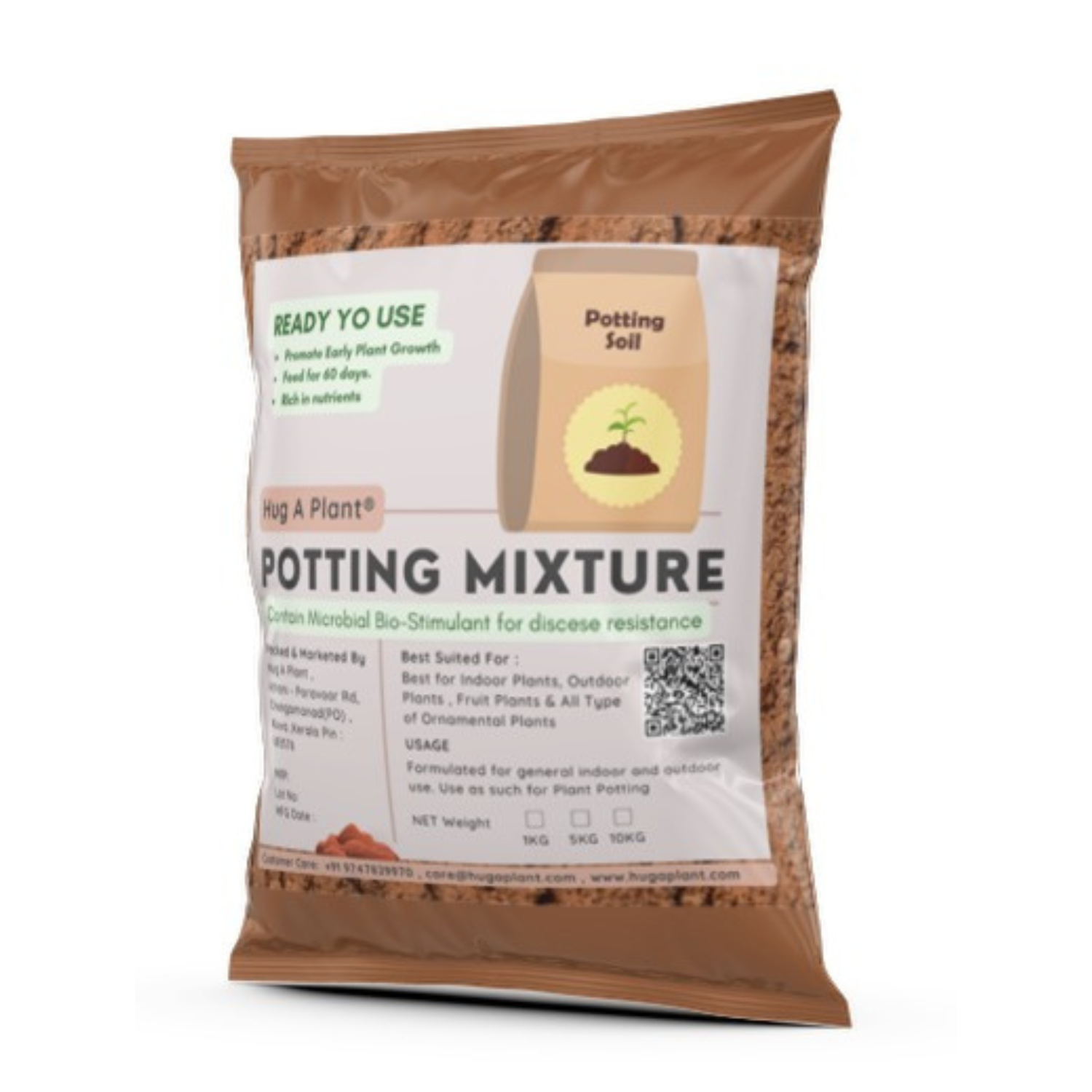 Hug A Plant : Indoor Potting Mixture For Plants (Specially for Indoor Plants)