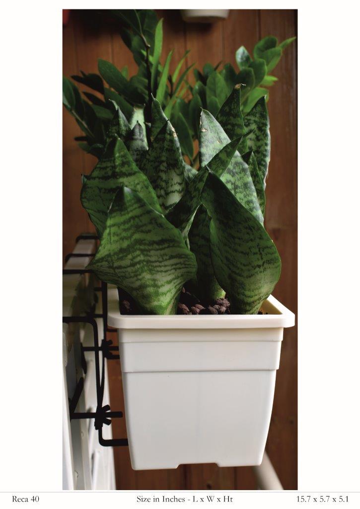 Hug A Plant | Grill Mounting Accessory for Reca 50cm Rectangle Pot (50CM | 19 INCH, Pack of 1, Grill Mount)