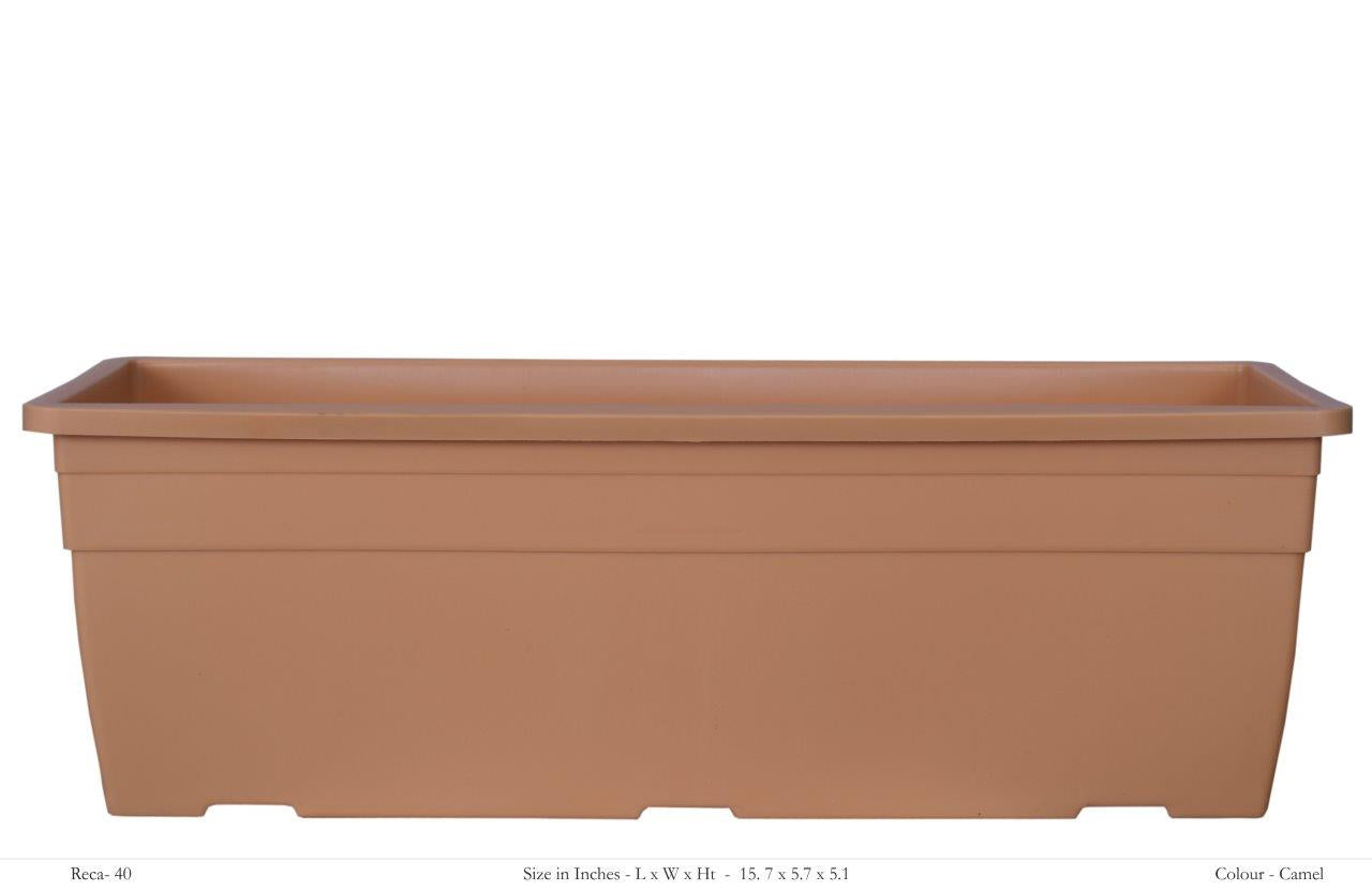 Reca 40cm Rectangle Plastic Pot (Without Self Watering Kit)