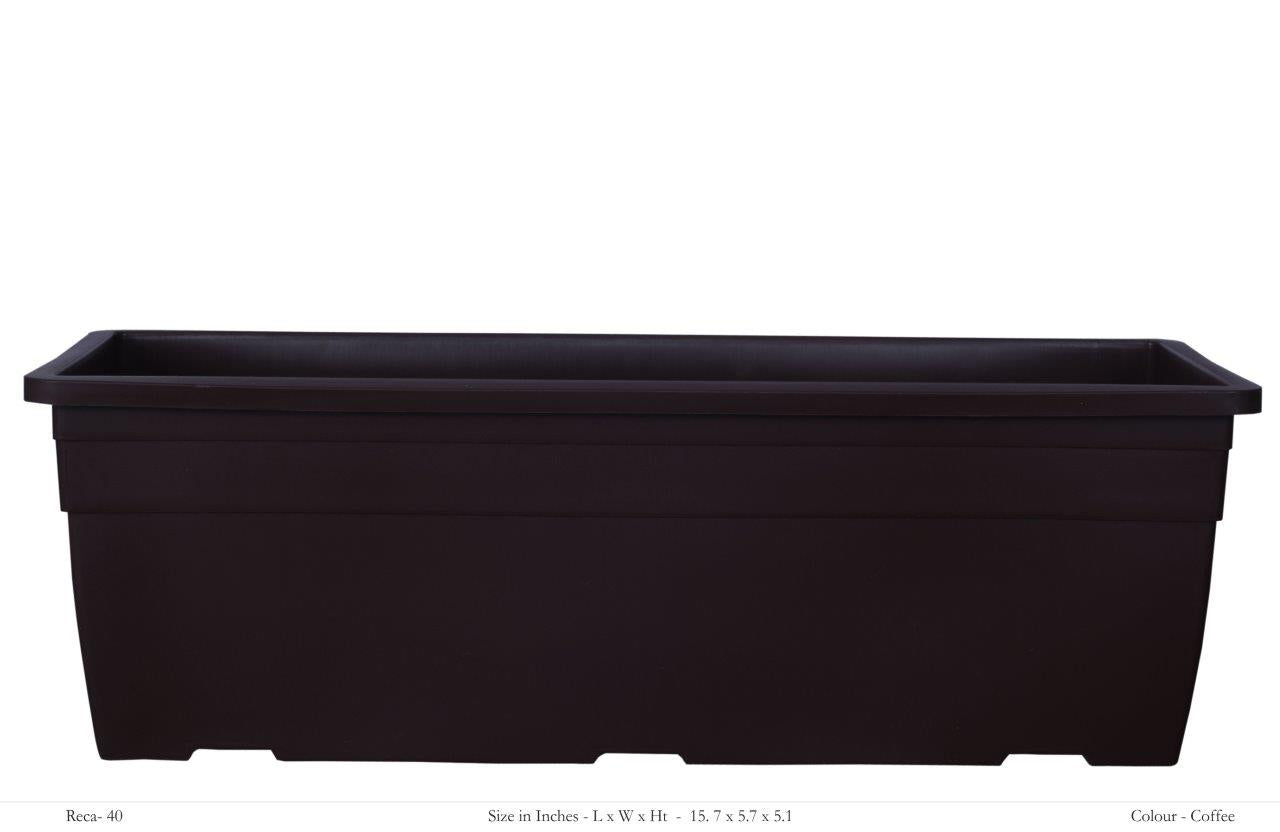 Reca 40cm Rectangle Plastic Pot (Without Self Watering Kit)