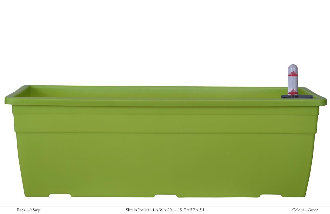 Reca 40cm Rectangle Plastic Pot With Self-Watering Kit