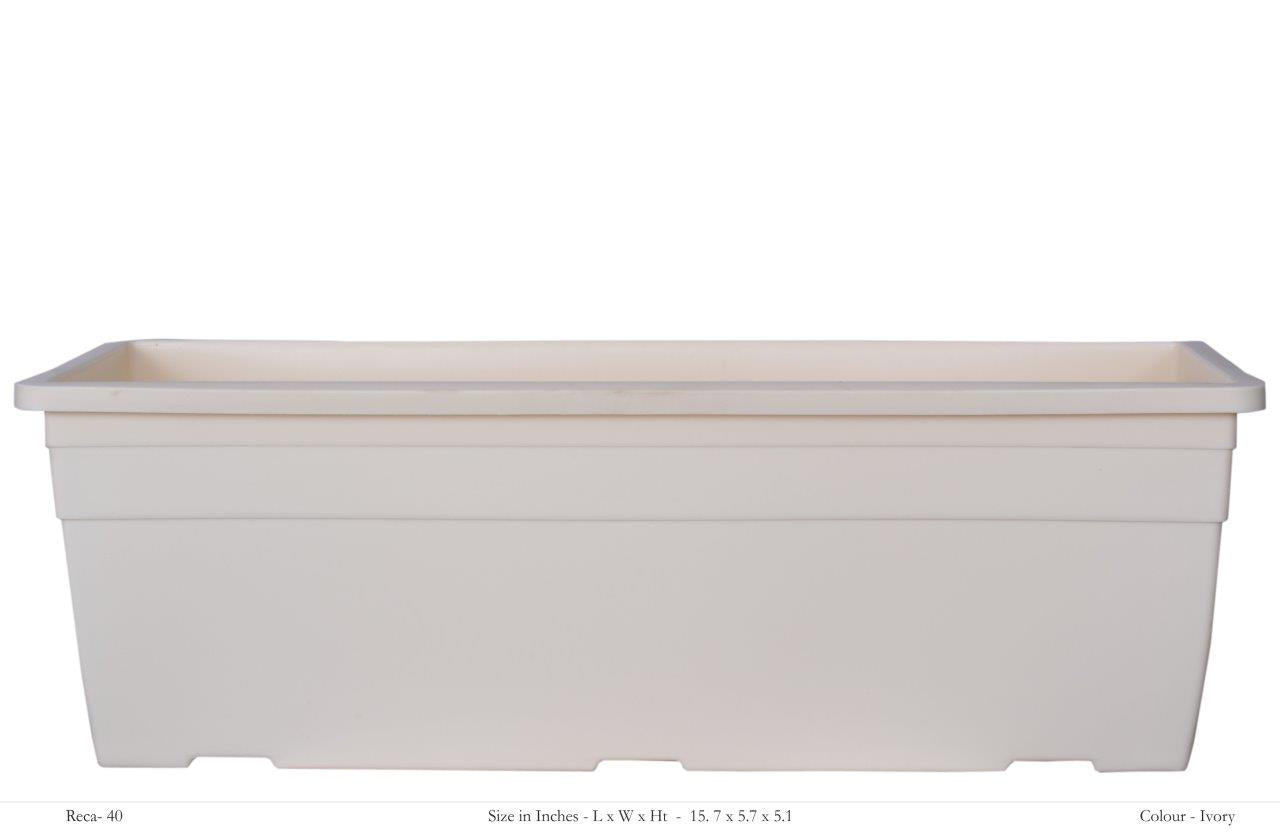 Reca 40cm Rectangle Plastic Pot (Without Self Watering Kit)