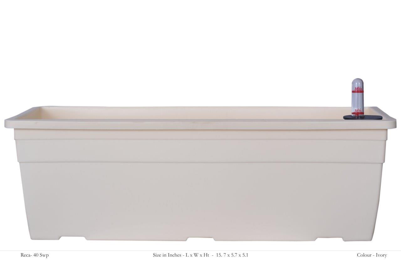 Reca 40cm Rectangle Plastic Pot With Self-Watering Kit