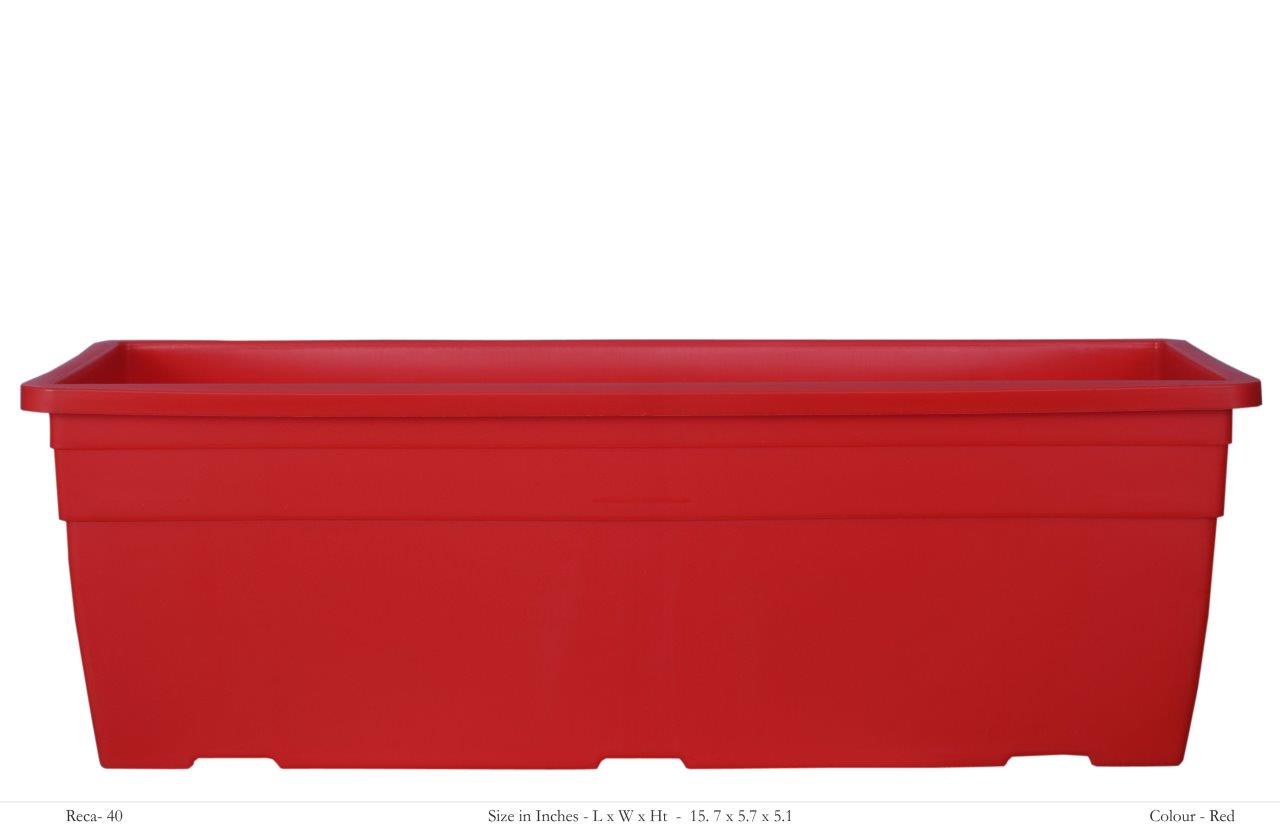 Reca 40cm Rectangle Plastic Pot (Without Self Watering Kit)