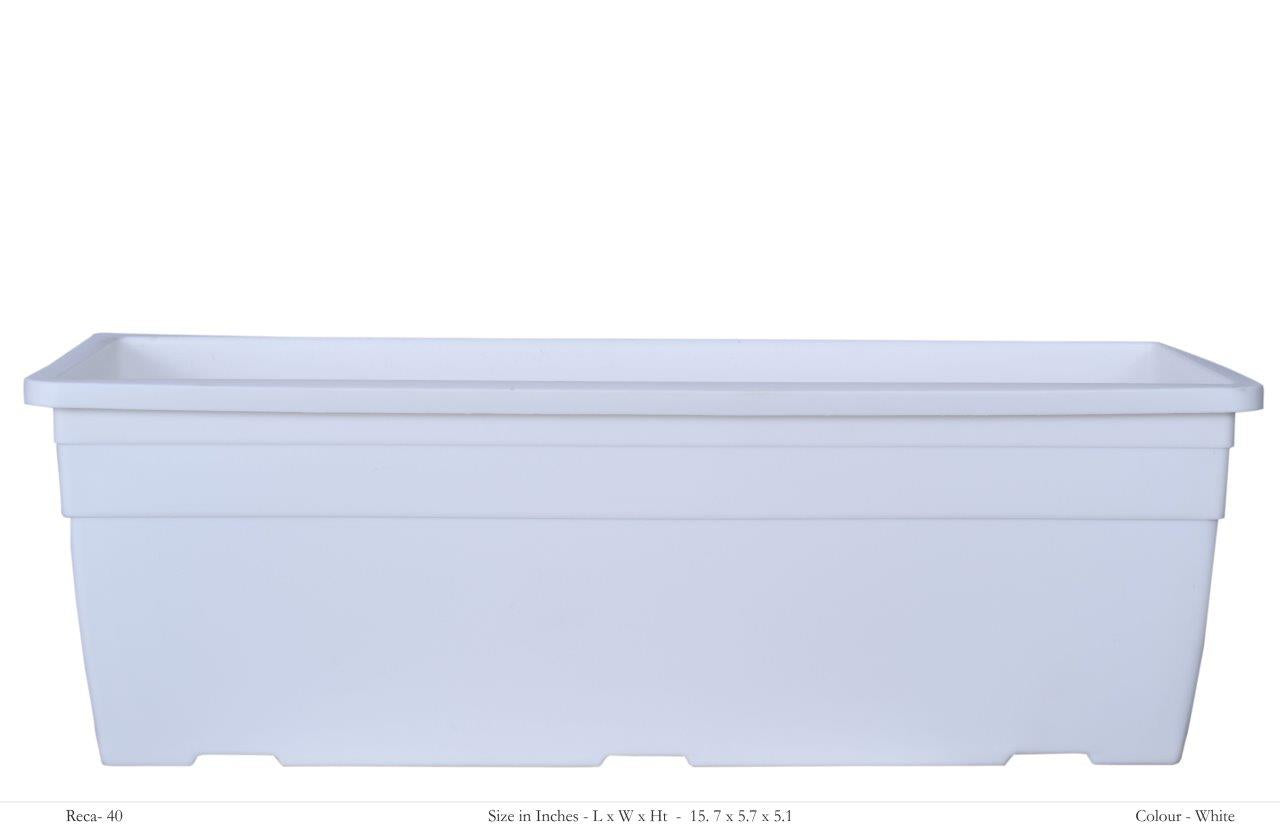 Reca 40cm Rectangle Plastic Pot (Without Self Watering Kit)