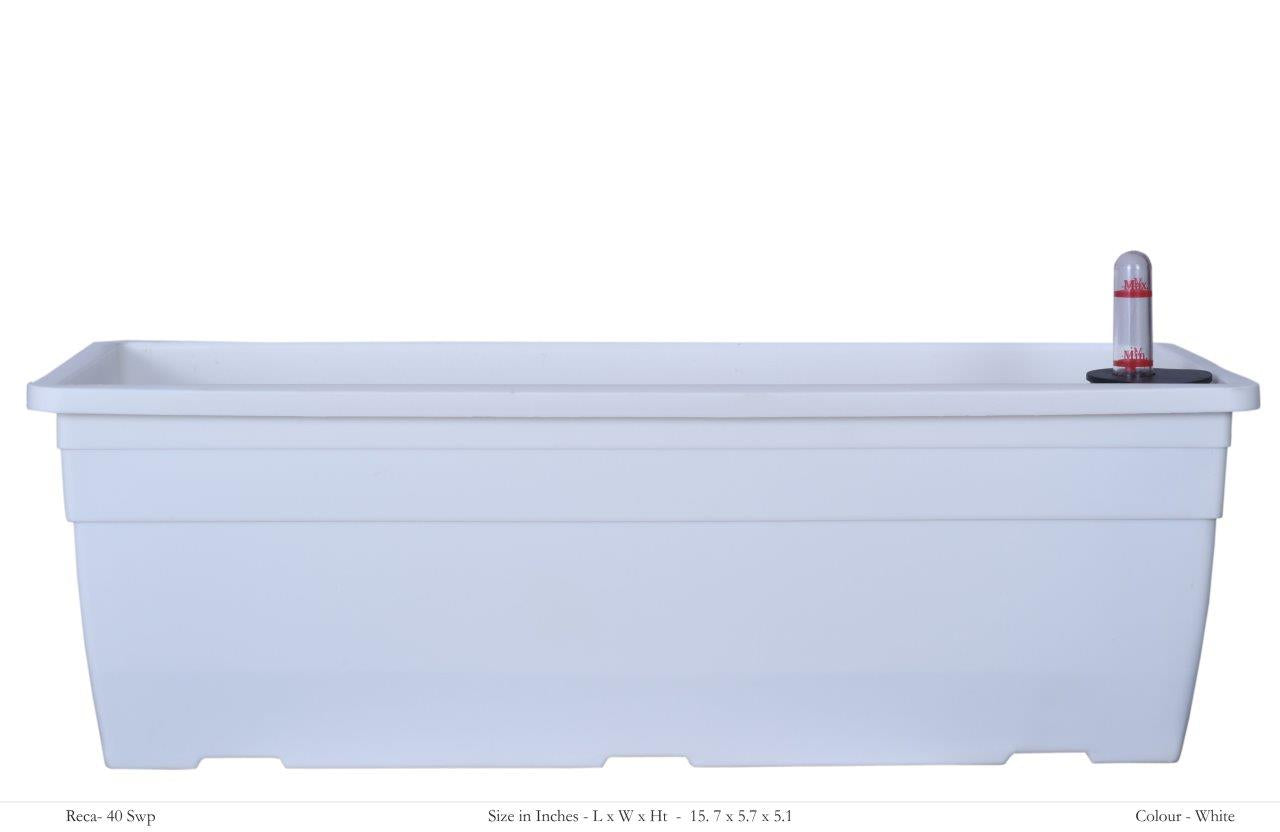 Reca 40cm Rectangle Plastic Pot With Self-Watering Kit
