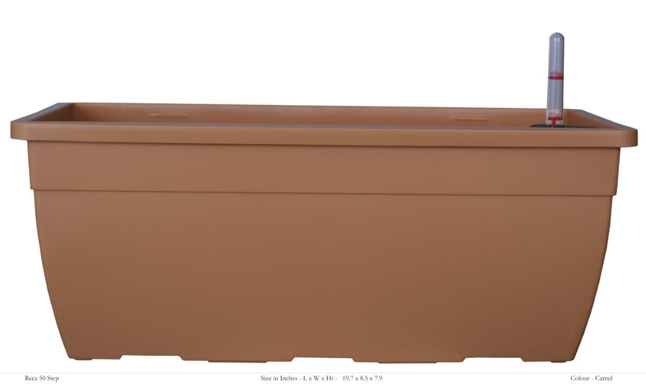 Reca 50cm Rectangle Plastic Pot With Self-Watering Kit
