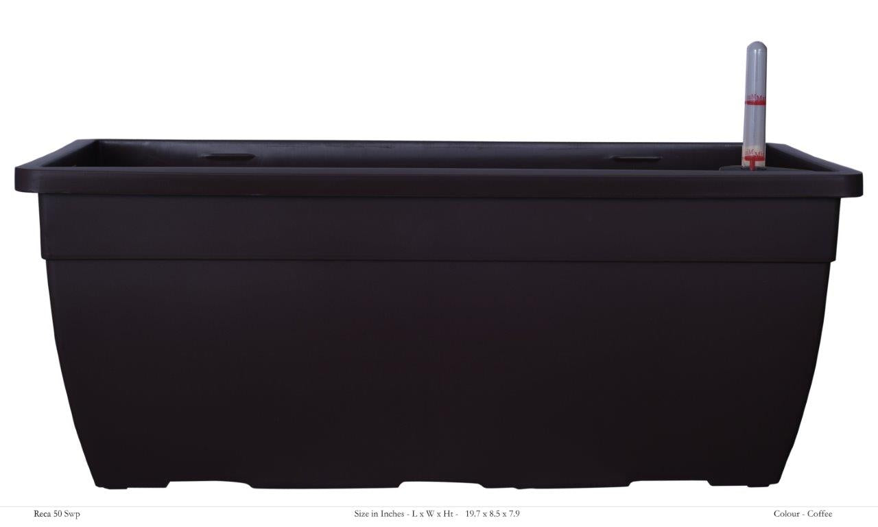 Reca 50cm Rectangle Plastic Pot With Self-Watering Kit