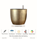 Ronda 2926 Antique Finish Round Plastic Pot (Without Self-Watering Kit)