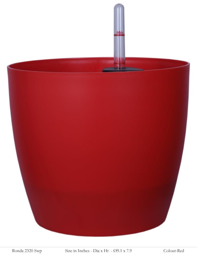 Ronda 2320 Round Plastic Pot With Self-Watering Kit