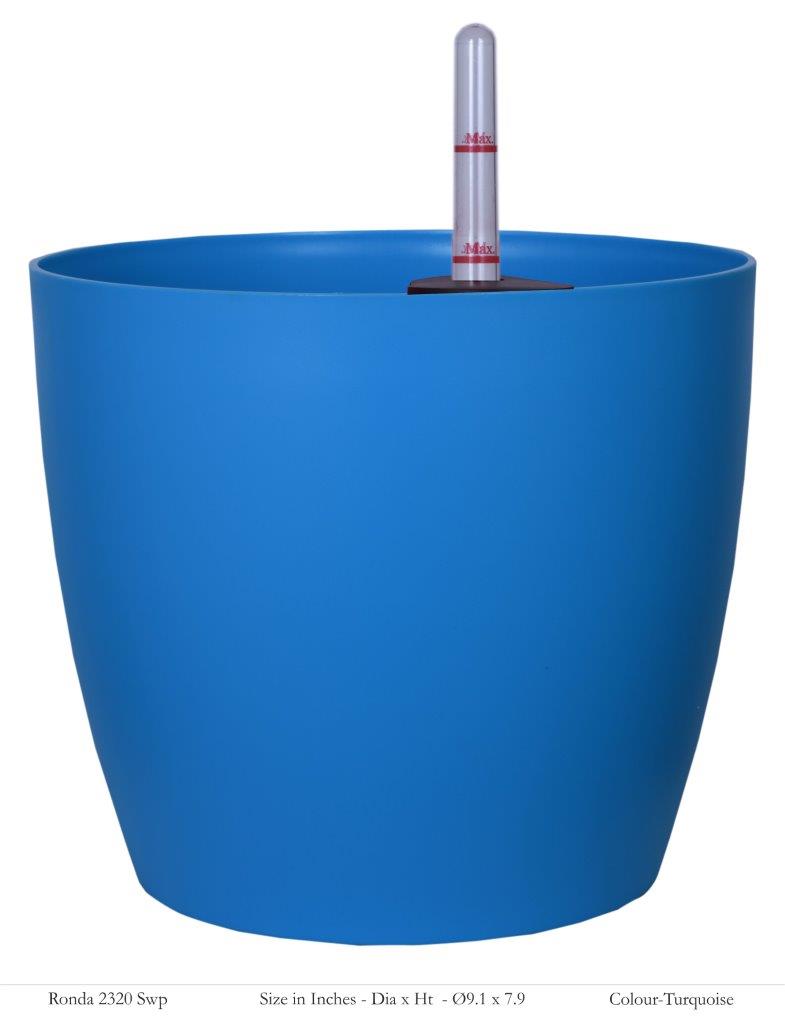Ronda 2320 Round Plastic Pot With Self-Watering Kit