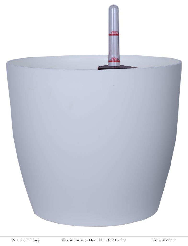 Ronda 2320 Round Plastic Pot With Self-Watering Kit