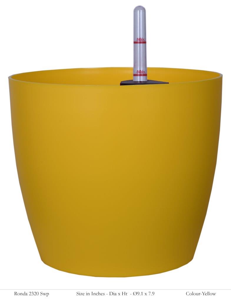Ronda 2320 Round Plastic Pot With Self-Watering Kit