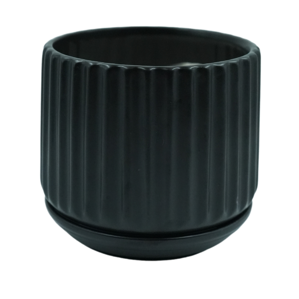 Designer Ceramic Pot (Black, Matt Finish,Medium) for Home & Indoor Plant Decor
